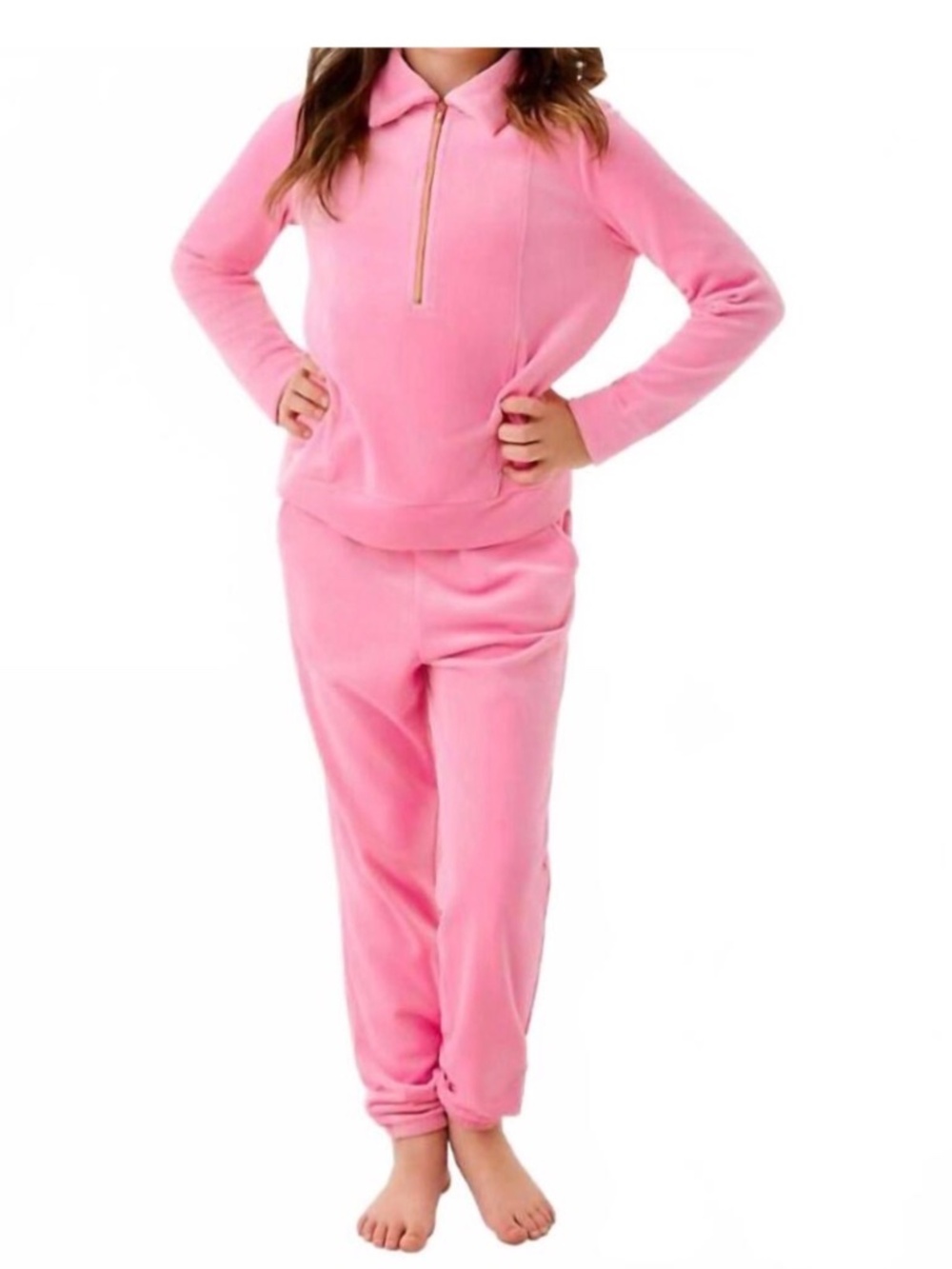 NEW LILLY PULITZER mini eleni velour pullover in confetti pink